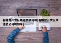 有哪些开发区块链的公司呢[有哪些开发区块链的公司呢知乎]